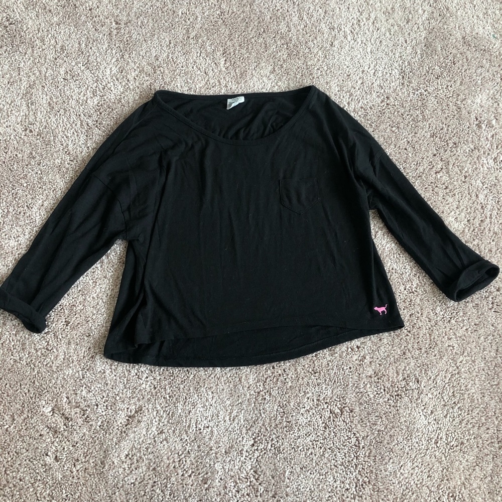 VS PINK— 3/4 Sleeve Crop Top